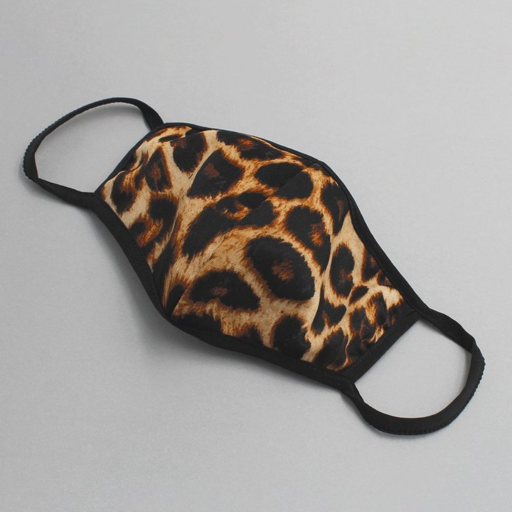Leopard Print Face Mask with Elastic Ear Bands